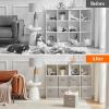 imageLifewit 13 Inch Cube Storage Bins Storage Cubes Foldable Medium Decorative Fabric Storage Baskets for Organizing Home Organizers with Handles for Shelves Closet Set of 8 36L GreyLight Gray