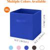 imageLifewit 13 Inch Cube Storage Bins Storage Cubes Foldable Medium Decorative Fabric Storage Baskets for Organizing Home Organizers with Handles for Shelves Closet Set of 8 36L GreyBlue