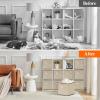 imageLifewit 13 Inch Cube Storage Bins Storage Cubes Foldable Medium Decorative Fabric Storage Baskets for Organizing Home Organizers with Handles for Shelves Closet Set of 8 36L GreyBeige