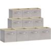imageLifewit 13 Inch Cube Storage Bins Storage Cubes Foldable Medium Decorative Fabric Storage Baskets for Organizing Home Organizers with Handles for Shelves Closet Set of 8 36L GreyLight Gray