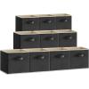 imageLifewit 13 Inch Cube Storage Bins Storage Cubes Foldable Medium Decorative Fabric Storage Baskets for Organizing Home Organizers with Handles for Shelves Closet Set of 8 36L GreyBlack