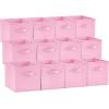 imageLifewit 13 Inch Cube Storage Bins Storage Cubes Foldable Medium Decorative Fabric Storage Baskets for Organizing Home Organizers with Handles for Shelves Closet Set of 8 36L GreyPink