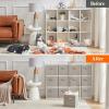 imageLifewit 13 Inch Cube Storage Bins Storage Cubes Foldable Medium Decorative Fabric Storage Baskets for Organizing Home Organizers with Handles for Shelves Closet Set of 8 36L GreyLight Gray
