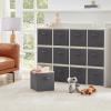 imageLifewit 13 Inch Cube Storage Bins Storage Cubes Foldable Medium Decorative Fabric Storage Baskets for Organizing Home Organizers with Handles for Shelves Closet Set of 8 36L GreyGray