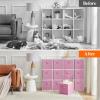imageLifewit 13 Inch Cube Storage Bins Storage Cubes Foldable Medium Decorative Fabric Storage Baskets for Organizing Home Organizers with Handles for Shelves Closet Set of 8 36L GreyPink