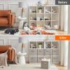 imageLifewit 13 Inch Cube Storage Bins Storage Cubes Foldable Medium Decorative Fabric Storage Baskets for Organizing Home Organizers with Handles for Shelves Closet Set of 8 36L GreyLight Gray