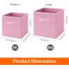 imageLifewit 13 Inch Cube Storage Bins Storage Cubes Foldable Medium Decorative Fabric Storage Baskets for Organizing Home Organizers with Handles for Shelves Closet Set of 8 36L GreyPink