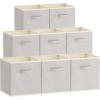imageLifewit 13 Inch Cube Storage Bins Storage Cubes Foldable Medium Decorative Fabric Storage Baskets for Organizing Home Organizers with Handles for Shelves Closet Set of 8 36L GreyLight Gray