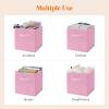 imageLifewit 13 Inch Cube Storage Bins Storage Cubes Foldable Medium Decorative Fabric Storage Baskets for Organizing Home Organizers with Handles for Shelves Closet Set of 8 36L GreyPink