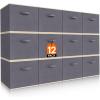 imageLifewit 13 Inch Cube Storage Bins Storage Cubes Foldable Medium Decorative Fabric Storage Baskets for Organizing Home Organizers with Handles for Shelves Closet Set of 8 36L GreyGray