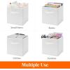 imageLifewit 13 Inch Cube Storage Bins Storage Cubes Foldable Medium Decorative Fabric Storage Baskets for Organizing Home Organizers with Handles for Shelves Closet Set of 8 36L GreyWhite