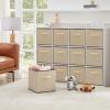 imageLifewit 13 Inch Cube Storage Bins Storage Cubes Foldable Medium Decorative Fabric Storage Baskets for Organizing Home Organizers with Handles for Shelves Closet Set of 8 36L GreyBeige