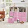 imageLifewit 13 Inch Cube Storage Bins Storage Cubes Foldable Medium Decorative Fabric Storage Baskets for Organizing Home Organizers with Handles for Shelves Closet Set of 8 36L GreyPink