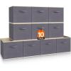 imageLifewit 13 Inch Cube Storage Bins Storage Cubes Foldable Medium Decorative Fabric Storage Baskets for Organizing Home Organizers with Handles for Shelves Closet Set of 8 36L GreyGray
