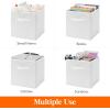 imageLifewit 13 Inch Cube Storage Bins Storage Cubes Foldable Medium Decorative Fabric Storage Baskets for Organizing Home Organizers with Handles for Shelves Closet Set of 8 36L GreyWhite