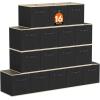 imageLifewit 13 Inch Cube Storage Bins Storage Cubes Foldable Medium Decorative Fabric Storage Baskets for Organizing Home Organizers with Handles for Shelves Closet Set of 8 36L GreyBlack