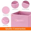 imageLifewit 13 Inch Cube Storage Bins Storage Cubes Foldable Medium Decorative Fabric Storage Baskets for Organizing Home Organizers with Handles for Shelves Closet Set of 8 36L GreyPink