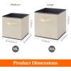 imageLifewit 13 Inch Cube Storage Bins Storage Cubes Foldable Medium Decorative Fabric Storage Baskets for Organizing Home Organizers with Handles for Shelves Closet Set of 8 36L GreyBeige