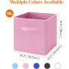 imageLifewit 13 Inch Cube Storage Bins Storage Cubes Foldable Medium Decorative Fabric Storage Baskets for Organizing Home Organizers with Handles for Shelves Closet Set of 8 36L GreyPink