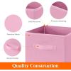 imageLifewit 13 Inch Cube Storage Bins Storage Cubes Foldable Medium Decorative Fabric Storage Baskets for Organizing Home Organizers with Handles for Shelves Closet Set of 8 36L GreyPink