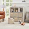 imageLifewit 13 Inch Cube Storage Bins Storage Cubes Foldable Medium Decorative Fabric Storage Baskets for Organizing Home Organizers with Handles for Shelves Closet Set of 8 36L GreyBeige
