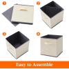 imageLifewit 13 Inch Cube Storage Bins Storage Cubes Foldable Medium Decorative Fabric Storage Baskets for Organizing Home Organizers with Handles for Shelves Closet Set of 8 36L GreyBeige