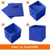 imageLifewit 13 Inch Cube Storage Bins Storage Cubes Foldable Medium Decorative Fabric Storage Baskets for Organizing Home Organizers with Handles for Shelves Closet Set of 8 36L GreyBlue