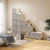 imageLifewit 13 Inch Cube Storage Bins Storage Cubes Foldable Medium Decorative Fabric Storage Baskets for Organizing Home Organizers with Handles for Shelves Closet Set of 8 36L GreyLight Gray