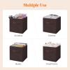 imageLifewit 13 Inch Cube Storage Bins Storage Cubes Foldable Medium Decorative Fabric Storage Baskets for Organizing Home Organizers with Handles for Shelves Closet Set of 8 36L GreyBrown