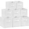 imageLifewit 13 Inch Cube Storage Bins Storage Cubes Foldable Medium Decorative Fabric Storage Baskets for Organizing Home Organizers with Handles for Shelves Closet Set of 8 36L GreyWhite