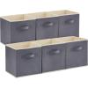 imageLifewit 13 Inch Cube Storage Bins Storage Cubes Foldable Medium Decorative Fabric Storage Baskets for Organizing Home Organizers with Handles for Shelves Closet Set of 8 36L GreyGray