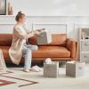 imageLifewit 13 Inch Cube Storage Bins Storage Cubes Foldable Medium Decorative Fabric Storage Baskets for Organizing Home Organizers with Handles for Shelves Closet Set of 8 36L GreyLight Gray
