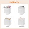 imageLifewit 13 Inch Cube Storage Bins Storage Cubes Foldable Medium Decorative Fabric Storage Baskets for Organizing Home Organizers with Handles for Shelves Closet Set of 8 36L GreyWhite