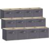 imageLifewit 13 Inch Cube Storage Bins Storage Cubes Foldable Medium Decorative Fabric Storage Baskets for Organizing Home Organizers with Handles for Shelves Closet Set of 8 36L GreyGray
