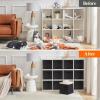imageLifewit 13 Inch Cube Storage Bins Storage Cubes Foldable Medium Decorative Fabric Storage Baskets for Organizing Home Organizers with Handles for Shelves Closet Set of 8 36L GreyBlack