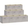 imageLifewit 13 Inch Cube Storage Bins Storage Cubes Foldable Medium Decorative Fabric Storage Baskets for Organizing Home Organizers with Handles for Shelves Closet Set of 8 36L GreyLight Gray