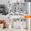 imageLifewit 13 Inch Cube Storage Bins Storage Cubes Foldable Medium Decorative Fabric Storage Baskets for Organizing Home Organizers with Handles for Shelves Closet Set of 8 36L GreyWhite