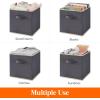 imageLifewit 13 Inch Cube Storage Bins Storage Cubes Foldable Medium Decorative Fabric Storage Baskets for Organizing Home Organizers with Handles for Shelves Closet Set of 8 36L GreyGray