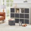 imageLifewit 13 Inch Cube Storage Bins Storage Cubes Foldable Medium Decorative Fabric Storage Baskets for Organizing Home Organizers with Handles for Shelves Closet Set of 8 36L GreyGray