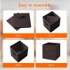 imageLifewit 13 Inch Cube Storage Bins Storage Cubes Foldable Medium Decorative Fabric Storage Baskets for Organizing Home Organizers with Handles for Shelves Closet Set of 8 36L GreyBrown