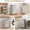 imageLifewit 150L Large Laundry Basket with Wheels Tall 2 Section Laundry Hamper Organizer Rolling Laundry Cart with Steel Frame ampamp Removable Bag for Luandry Room Bathroom Bedroom WhiteSilver Gray
