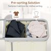 imageLifewit 150L Large Laundry Basket with Wheels Tall 2 Section Laundry Hamper Organizer Rolling Laundry Cart with Steel Frame ampamp Removable Bag for Luandry Room Bathroom Bedroom WhiteWhite
