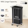 imageLifewit 150L Large Laundry Basket with Wheels Tall 2 Section Laundry Hamper Organizer Rolling Laundry Cart with Steel Frame ampamp Removable Bag for Luandry Room Bathroom Bedroom WhiteBlack