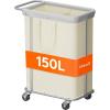 imageLifewit 150L Large Laundry Basket with Wheels Tall 2 Section Laundry Hamper Organizer Rolling Laundry Cart with Steel Frame ampamp Removable Bag for Luandry Room Bathroom Bedroom WhiteWhite