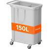 imageLifewit 150L Large Laundry Basket with Wheels Tall 2 Section Laundry Hamper Organizer Rolling Laundry Cart with Steel Frame ampamp Removable Bag for Luandry Room Bathroom Bedroom WhiteSilver Gray