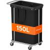 imageLifewit 150L Large Laundry Basket with Wheels Tall 2 Section Laundry Hamper Organizer Rolling Laundry Cart with Steel Frame ampamp Removable Bag for Luandry Room Bathroom Bedroom WhiteBlack