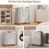 imageLifewit 150L Large Laundry Basket with Wheels Tall 2 Section Laundry Hamper Organizer Rolling Laundry Cart with Steel Frame ampamp Removable Bag for Luandry Room Bathroom Bedroom WhiteSilver Gray