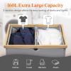 imageLifewit 160L Double Laundry Hamper with Lid Extra Large Bamboo Laundry Basket Dirty Clothes Hamper 2 Section Laundry Bin Organizer for Laundry Room Bedroom with 2 Removable Liners ampamp Bags BlackLight Gray