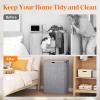 imageLifewit 160L Double Laundry Hamper with Lid Extra Large Bamboo Laundry Basket Dirty Clothes Hamper 2 Section Laundry Bin Organizer for Laundry Room Bedroom with 2 Removable Liners ampamp Bags BlackLight Gray