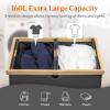 imageLifewit 160L Double Laundry Hamper with Lid Extra Large Bamboo Laundry Basket Dirty Clothes Hamper 2 Section Laundry Bin Organizer for Laundry Room Bedroom with 2 Removable Liners ampamp Bags BlackDark Gray